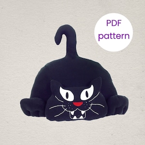 Halloween Sewing Patterns | Cat Sewing Pattern | Black Cat Pattern | Halloween Decor DIY | Digital Pattern | Sewing Pattern PDF