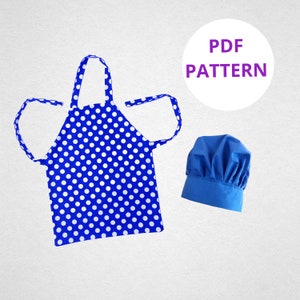 Kid&#39;s Apron Pattern & Chef Hat Pattern |  Patterns for Kids | Apron Sewing Pattern | Digital Pattern