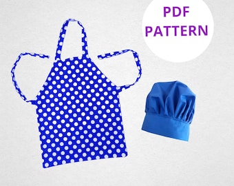 Kid's Apron & Chef Hat Sewing Pattern: Beginner Project (Digital Pattern)