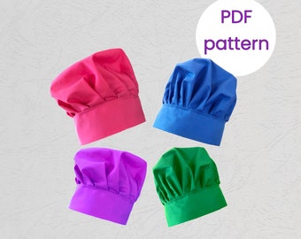 Chef Hat Sewing Pattern: Adjustable Kids Size (Digital Download)