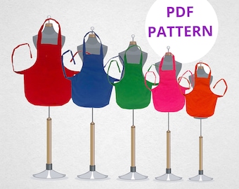 Mommy and Me Apron Sewing Pattern: 5 Sizes (PDF Download)