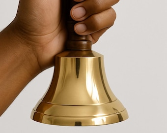 Campanello in ottone personalizzato: campanello scolastico con manico in legno inciso