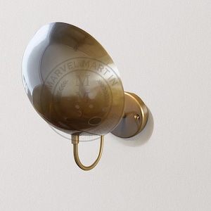 Aldorno Brass Sconce Light – Modern Handmade Wall Sconce Lamp, Mid Century Lighting Fixture, Antique Brown Finish Wall Light