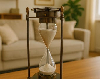 Vintage Messing Sanduhr Sanduhr mit Sonnenuhr Kompass: Nautisches Maritimes Dekor