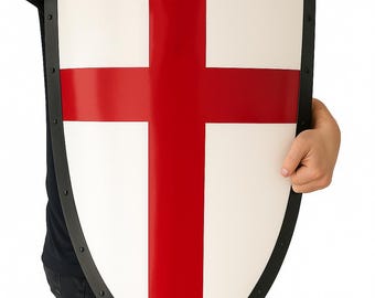 Medieval Crusader Knight Shield | Templar Cross Shield | Historical Replica Cosplay Prop | LARP & Wall Decor