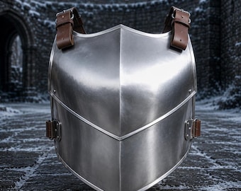 Handmade Steel Chest Armor with Leather Straps | Medieval Knight Cosplay Breastplate