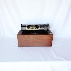 Personalized Handmade Brass Kaleidoscope with Wooden Box – Vintage Working Optical Toy, Antique Collectible & Unique Gift