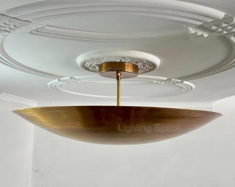 Handcrafted Brass Dome Ceiling Light - Modern Flush Mount