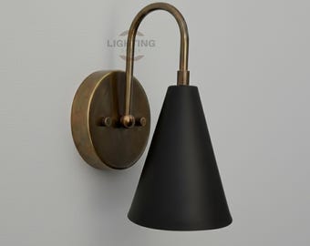Mid Century Modern Lighting - Minimalist Metal Wall Lamp for Bedroom, Hallway, Living Room