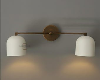 Minimalists Modern Double Wall Sconce Light | Bathroom Vanity Light | Mid Century Lamp