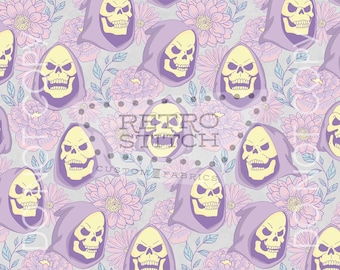 Myah Tossed - Visages pastel de méchants - Impression numérique sur tissu sans couture