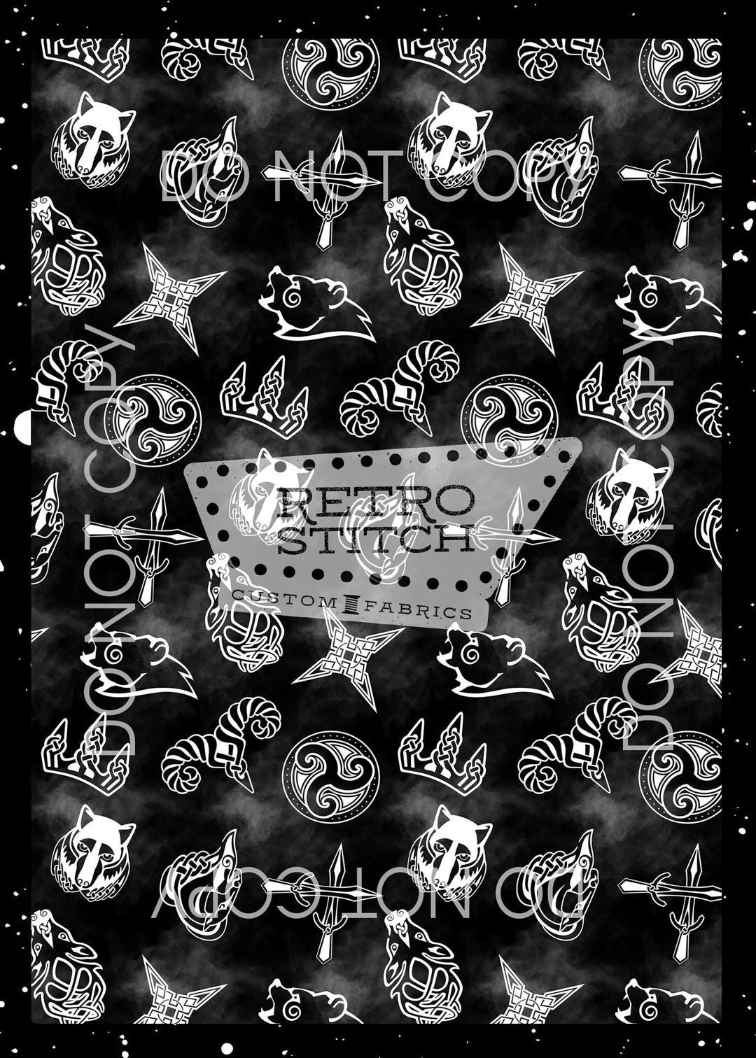 Nordic Fantasy Dragon Seamless Pattern, Medieval Fabric Print, RPG ...