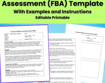 Sjabloon Functional Behaviour Assessment (FBA) | Bewerkbaar met voorbeelden