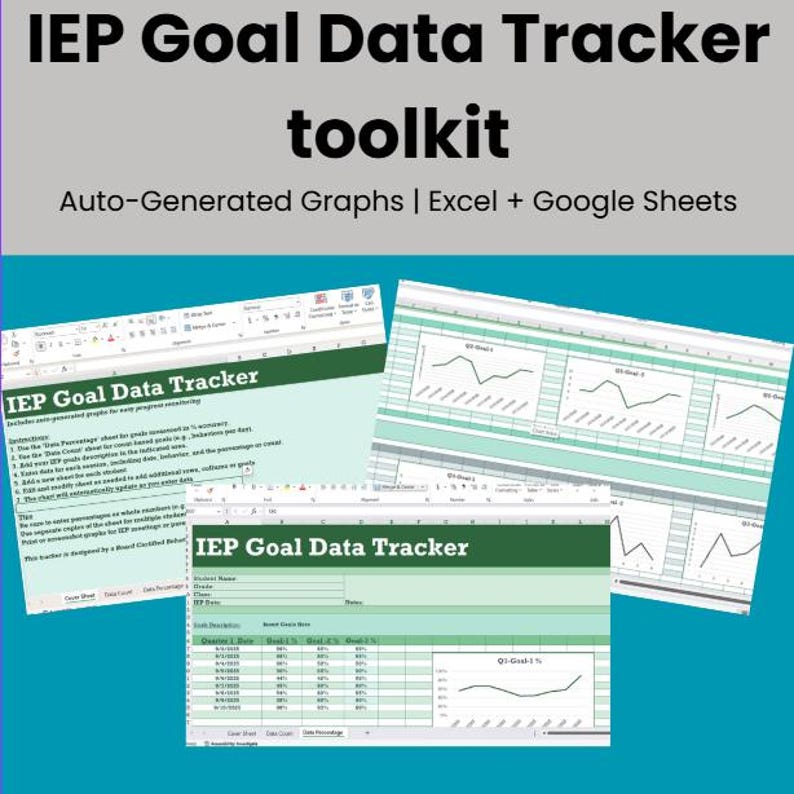 IEP Goal Data Tracking Sheet With Graphs, Special Education, Progress ...