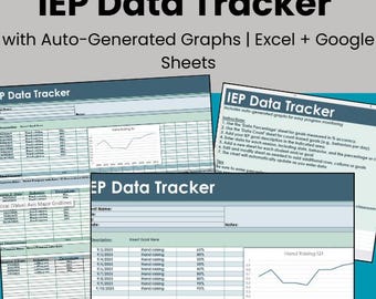 Suivi des données d'objectifs IEP avec graphiques, éducation spécialisée, suivi des progrès