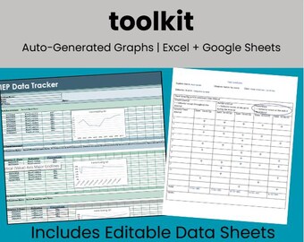Paquete de seguimiento de datos de objetivos del IEP de comportamiento: rastreador + formularios de datos y observación