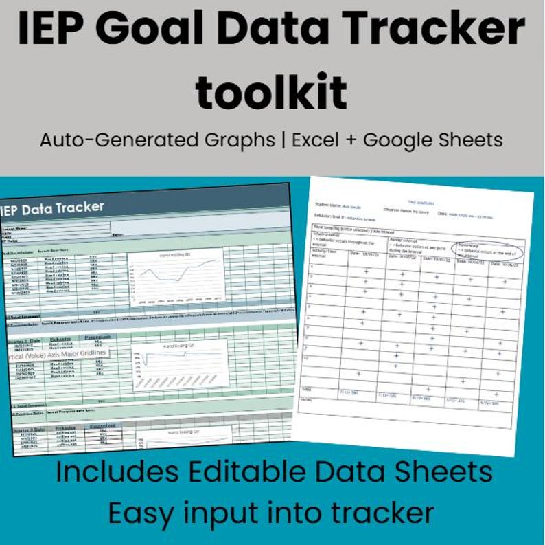 Behavior IEP Goal Data Tracking Bundle -tracker + Data and Observation ...