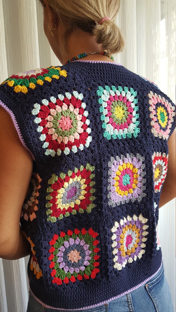 Chaleco rectangular tejido al crochet hotsell