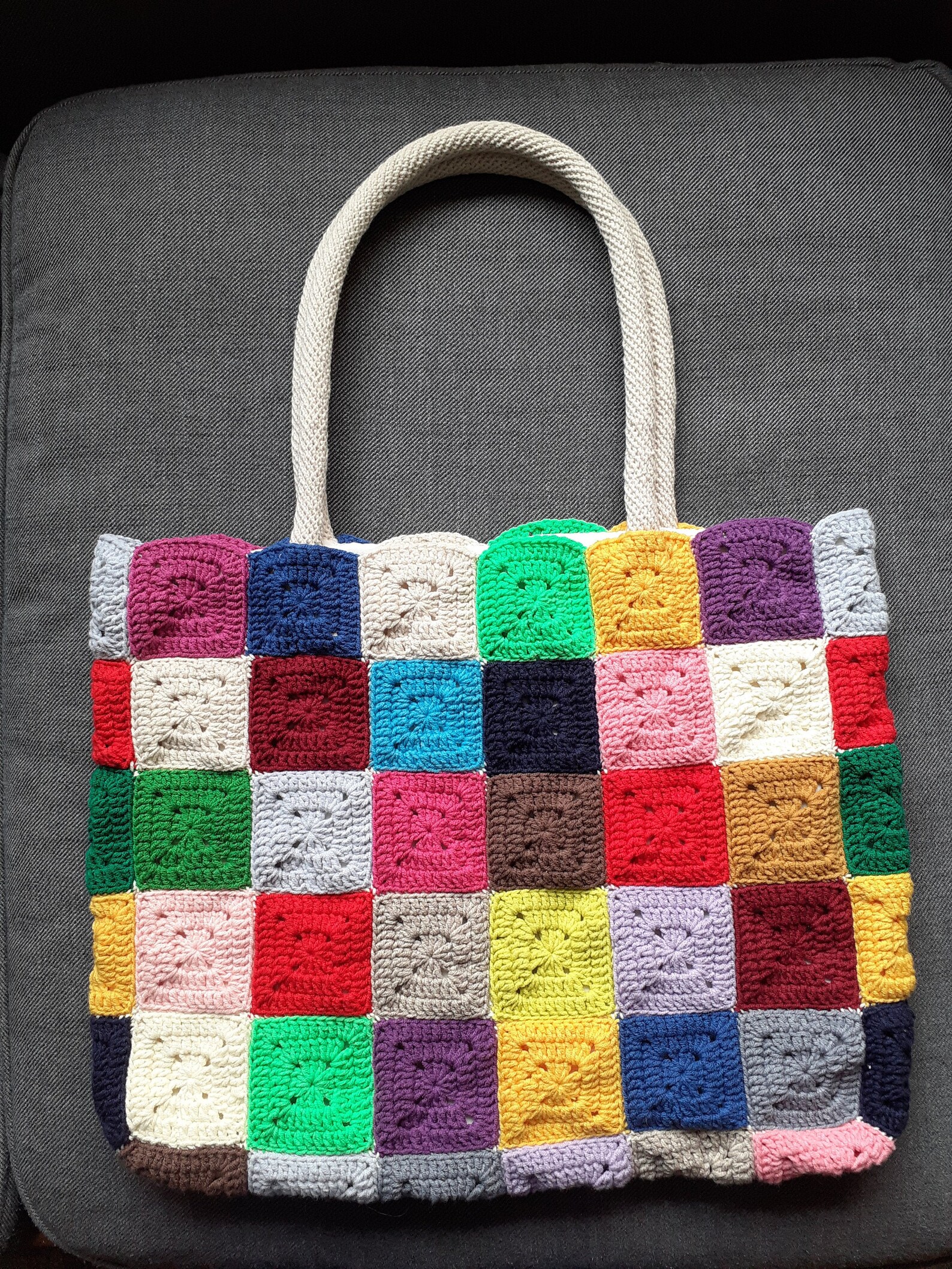 Granny Square Crochet Bag Tote Bag Boho Bag Crochet Afghan Etsy