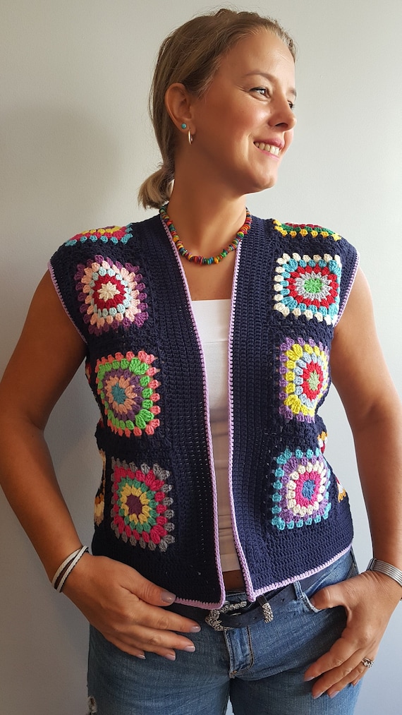 Beeldhouwer Haalbaar te rechtvaardigen Oma vierkant gilet vest voor dames gehaakt gilet vintage - Etsy Nederland