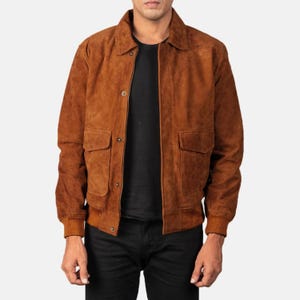 Vintage-Style Suede Leather Jacket for Men