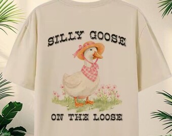 Vintage Cartoon Goose T-Shirt: Silly Goose on the Loose