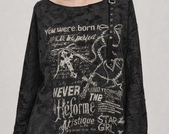 Y2K Grunge Oversized Distressed T-Shirt: Streetwear Cotton Top