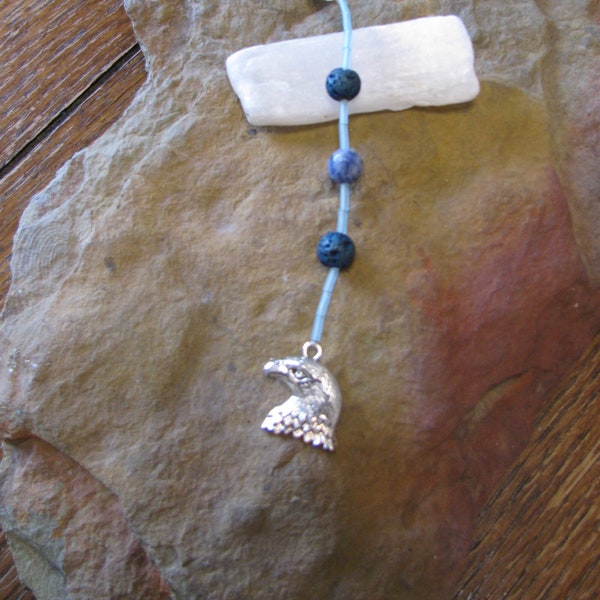 Essential Oils, Aromatherapy Charm, Lava Beads, Car Diffuser, Blue Purse Charm, Eagle Charm, Car Accessories, Gift for Her, Gift for Him