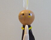 Spirit Doll Gourd Art Buffalo Tooth Leather Nature Inspired Decor Animal Totem Art