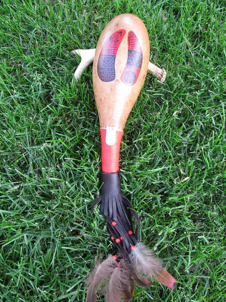 Gourd Rattle Shaker Elk Medicine Spirit Animal Etsy