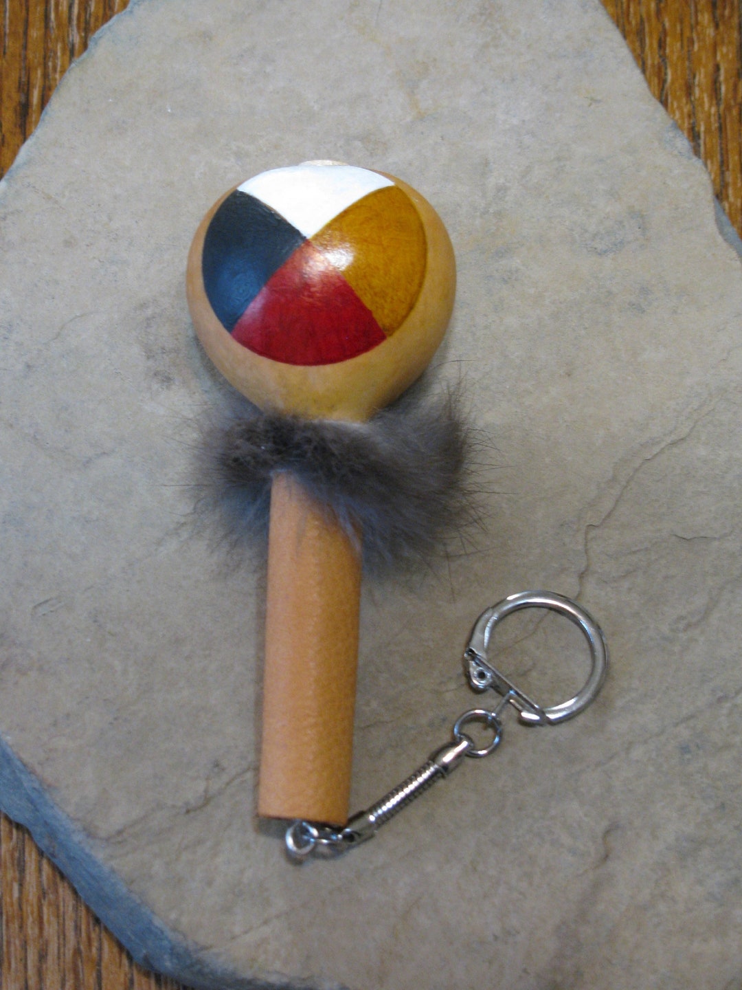 Keychain Rattle, Gourd Shaker, Medicine Wheel, Car Accessories, Keyring