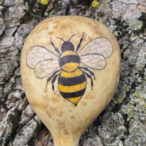 Bee Totem Gourd Shaker: Palm Rattle