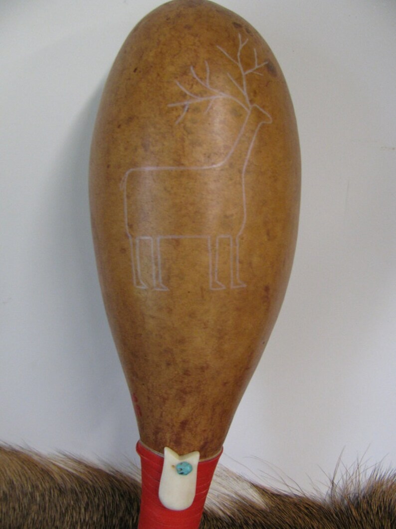 Gourd Rattle Shaker Elk Medicine Spirit Animal Etsy