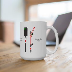 Railway main signals mug, train driver gift, railway fan coffee mug, railway signals mug, railway friends gift idea