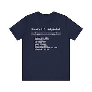 BR 612 Blueprint T-Shirt, Railway Shirt for Railfans & Train Drivers, Bella Canvas 3001