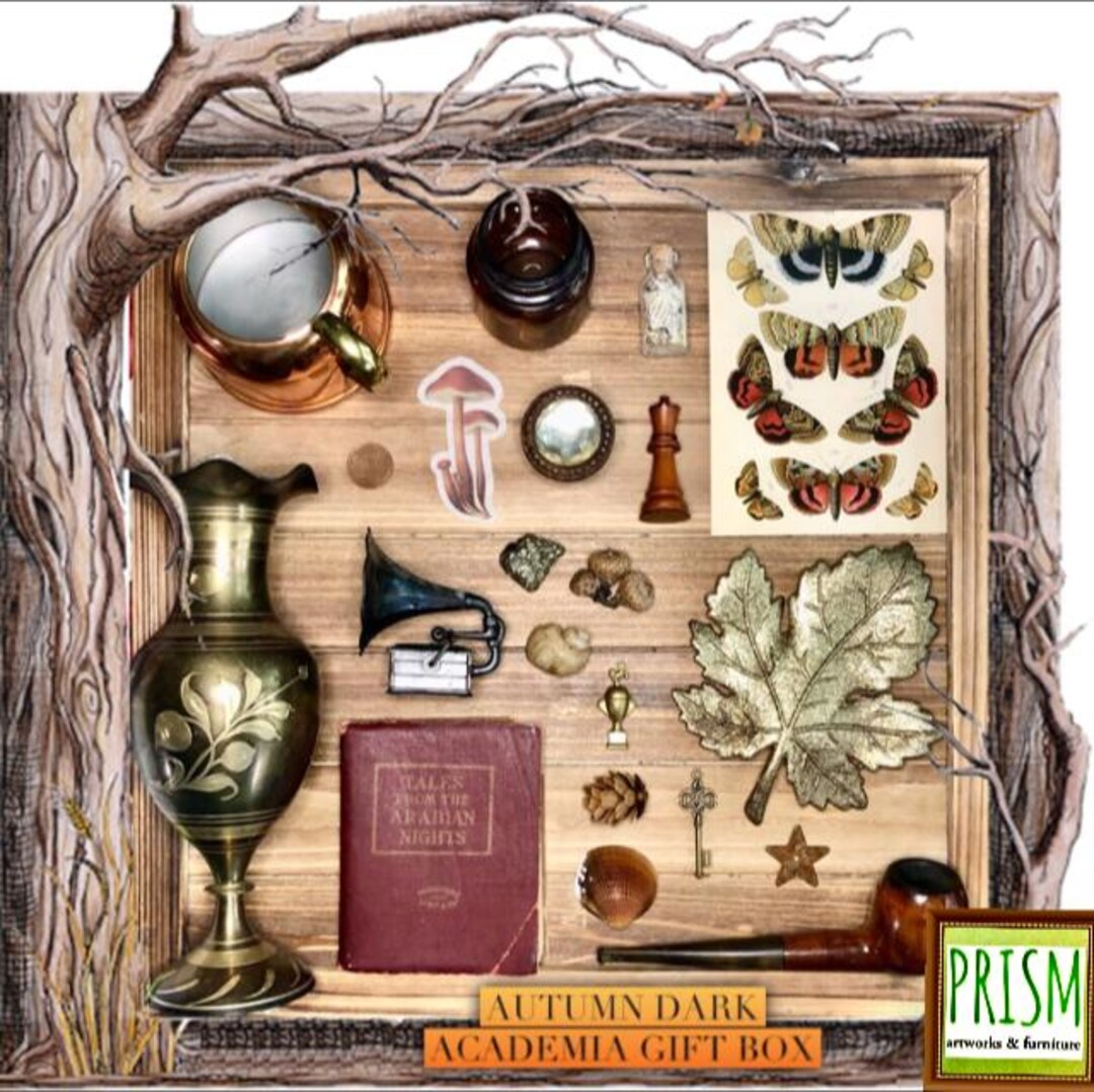 Autumn Dark Academia Vintage Gift Box With Vintage Themed Collectibles ...