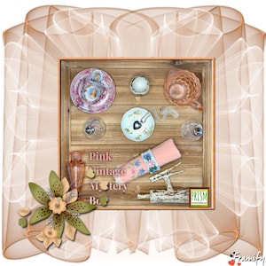 Pink Vintage Mystery Box - Gift Box with Vintage & Antique Cottagecore Pink Collectibles and Decor-5 to 7 Curated Thrifted Finds!