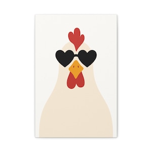 Chicken Canvas Wall Art | Funny Farmhouse Print, Premium Gallery Canvas, Quirky Animal Poster, Modern Kitchen Decor, Humorous Gift