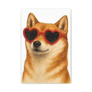 Shiba Inu Canvas Wall Art | Realistic Dog Portrait, Premium Gallery Canvas, Funny Pet Print, Modern Home Decor, Unique Gift
