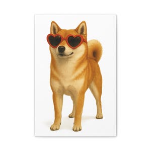 Shiba Inu Canvas Wall Art | Realistic Dog Portrait, Premium Gallery Canvas, Modern Pet Decor, Quirky Gift for Dog Lovers