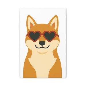 Shiba Inu Canvas Wall Art | Funny Dog Print, Modern Pet Decor, Premium Gallery Canvas, Quirky Animal Poster, Gift for Dog Lovers