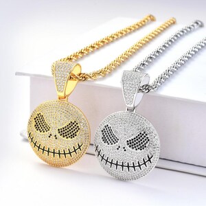 Luxury Quality Hip Hop Jewelry Skull Devil Clown Jack Pendant, Iced Out Moissanite Diamond 925Silver/Jewelry Halloween Gift for Men