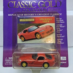 2001 Johnny Lightning Classic Gold Collection 1998 Dodge Viper État neuf carte quasi-état neuf