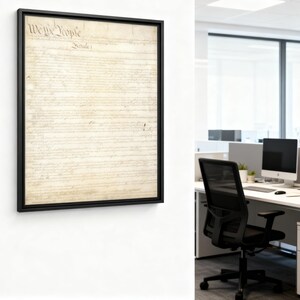 We The People Canvas Print - US Constitution Wall Art - Article 1 Framed Canvas - Patriotic Home Decor - Made in USA