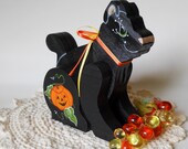 Halloween Black Cat, Shelf Sitter, Halloween Decor, Pumpkin