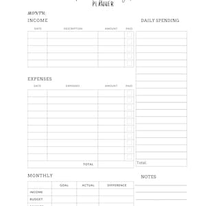 Monthly Budget Planner