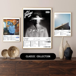 Wanddecoratie slaapzaal - 21 Savage I am &gt; I was Album Poster Cover - Esthetic Music Cover - Maten 8 x 10 en 11 x 14 in