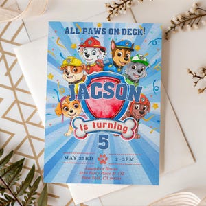 Editable Paw Party, Heroic Pups Invitation, Puppy Invite, Editable And Printable Instant Download