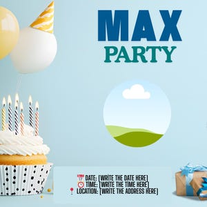 Personalized Kids Birthday Invitation: Editable Party Template (Digital)