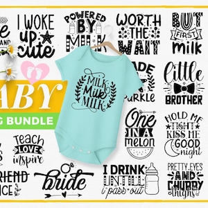 Baby SVG Bundle | Newborn Onesie SVG | Baby Shower Cut Files for Cricut and Silhouette | Cute Baby Boy Girl Sayings SVG